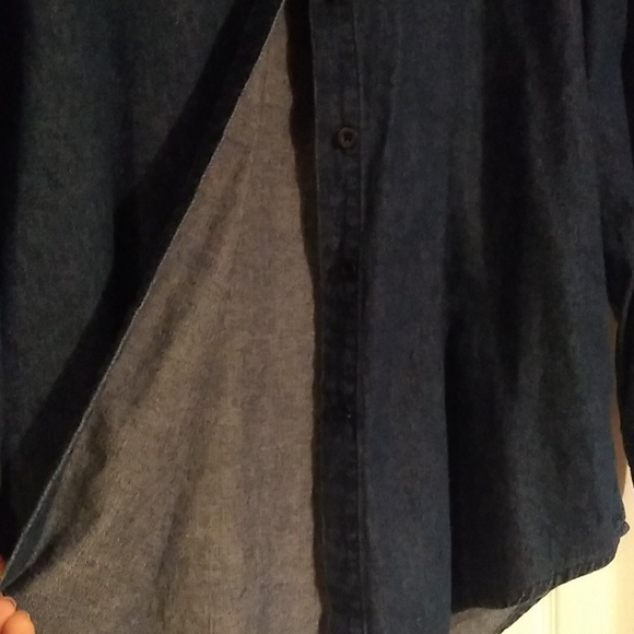 Faux denim button up - Picture 3 of 5